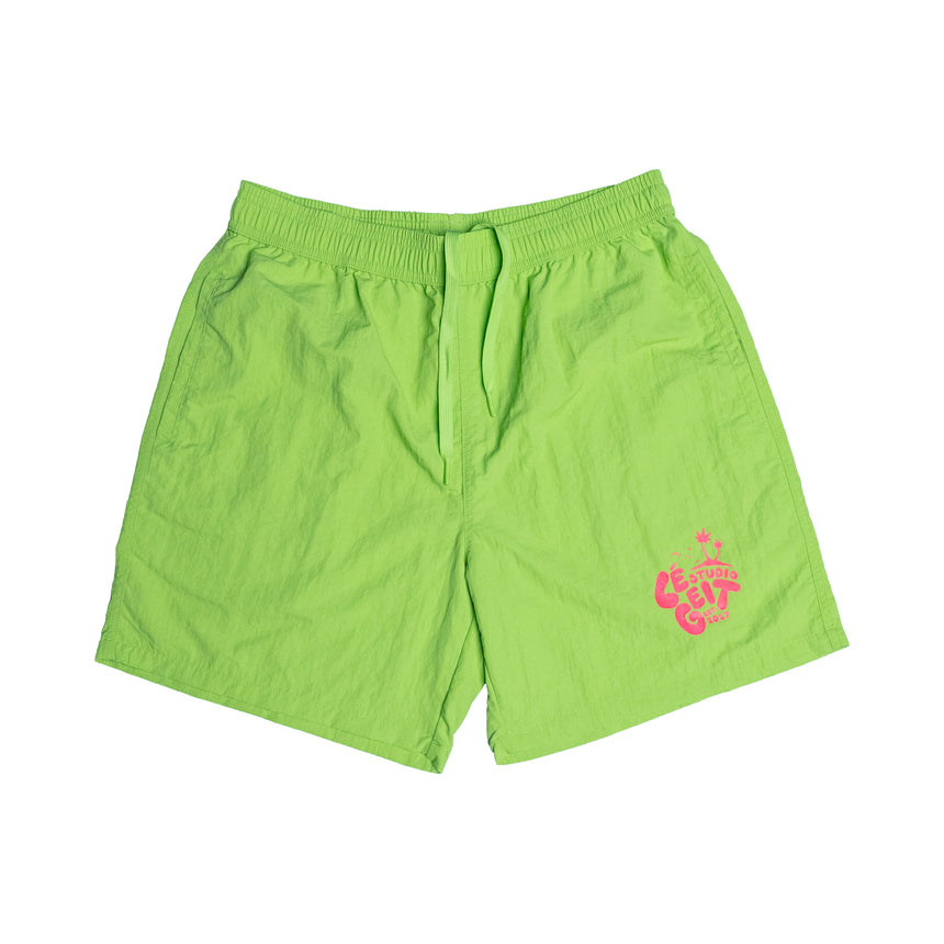 Beach Shorts "Citrus"- Grn/Red - Men's