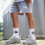 Relaxed Track Sweat Shorts - Grey / White - Men's