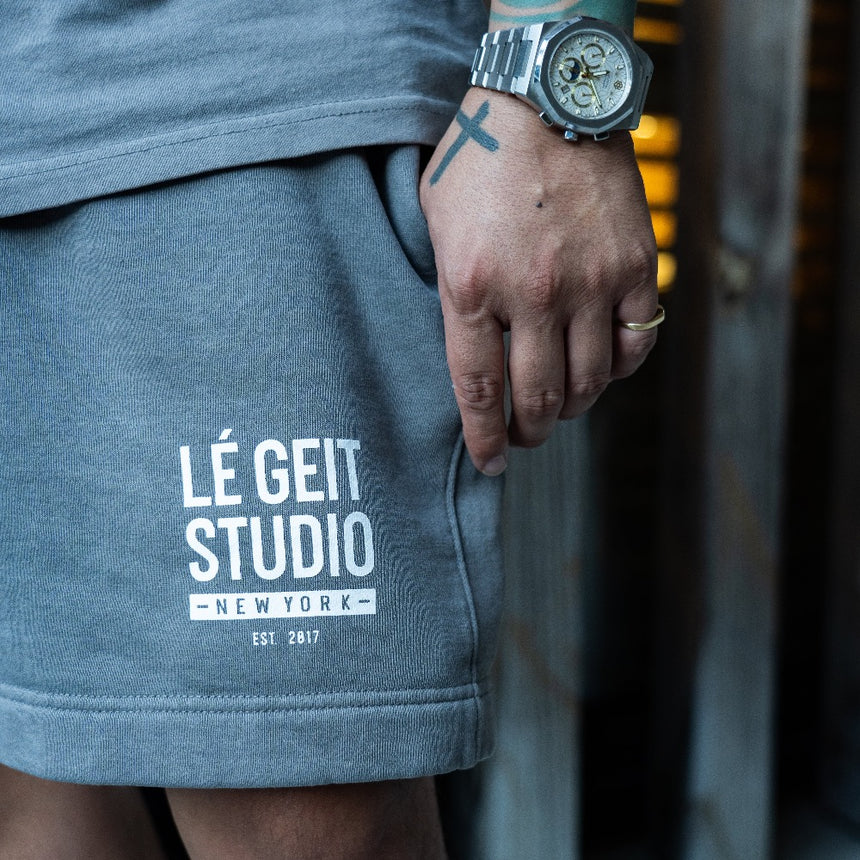 New York Faded Track Shorts - Faded Grey - Men's