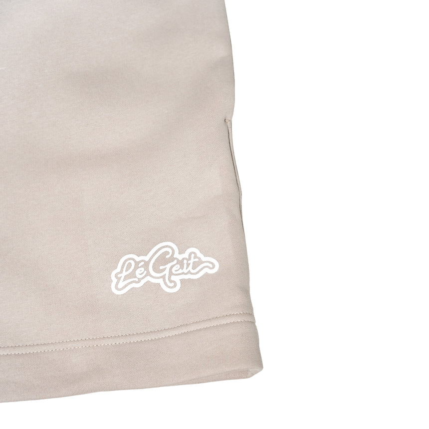 Relaxed Track Sweat Shorts - Cream / White - Men's